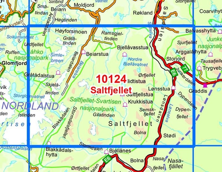 Nordeca Saltfjellet Norge-Serien 1:50 000 Turkart Ugland IT