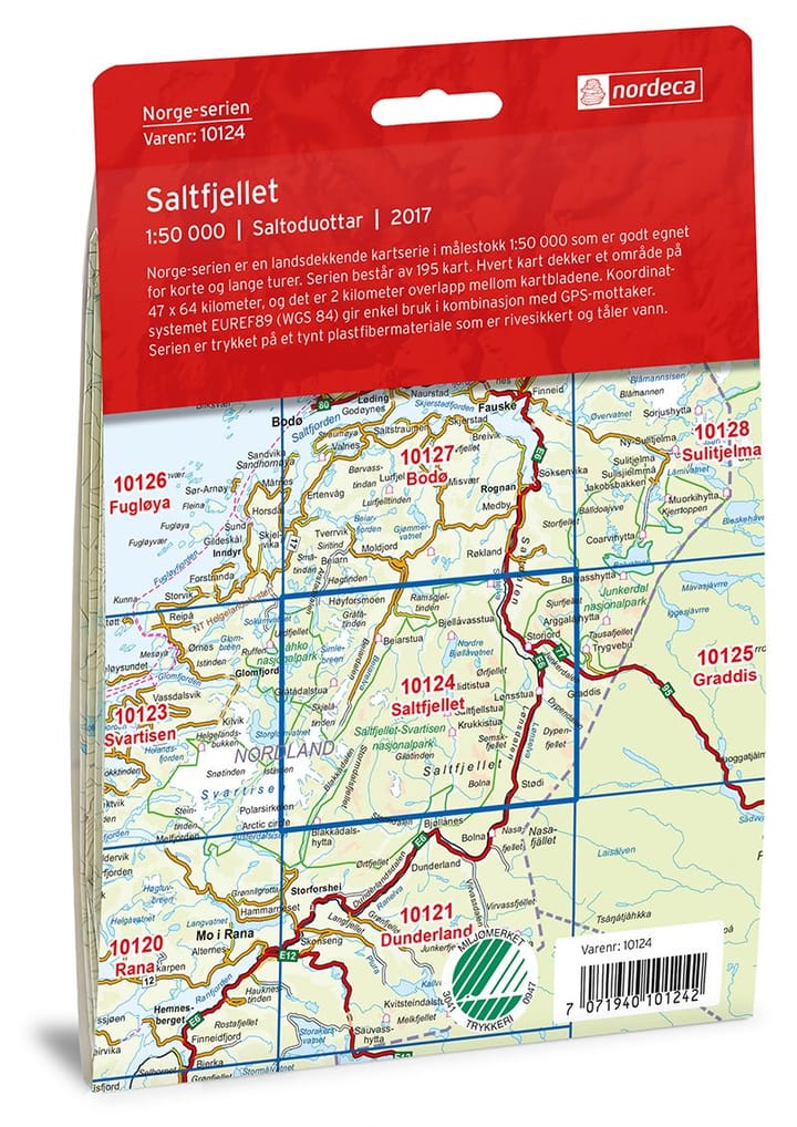 Nordeca Saltfjellet Norge-Serien 1:50 000 Turkart Ugland IT