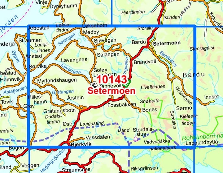 Nordeca Setermoen Norge-Serien 1:50 000 Turkart Ugland IT