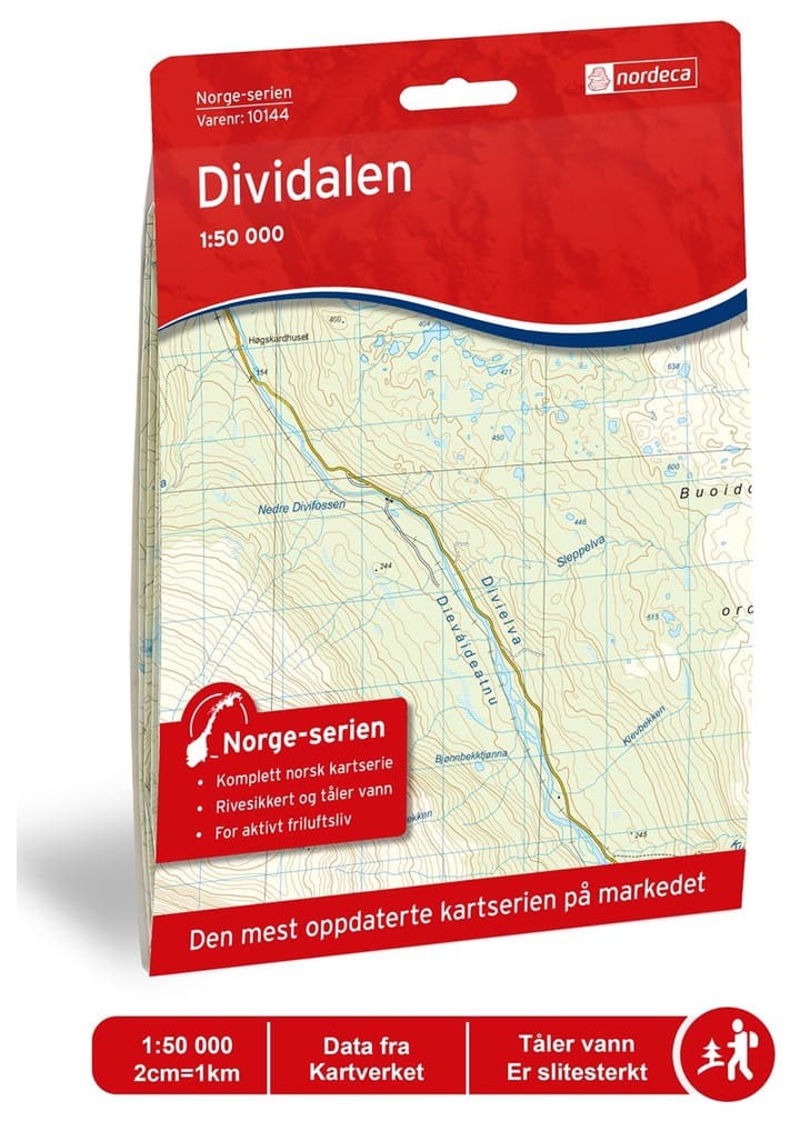 Nordeca Dividalen Norge-Serien 1:50 000 Turkart Ugland IT
