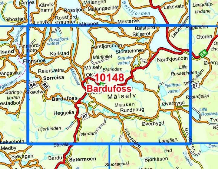 Nordeca Bardufoss Norge-Serien 1:50 000 Turkart Ugland IT