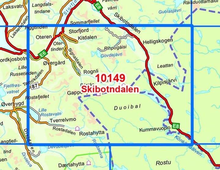 Nordeca Skibotndalen Norge-Serien 1:50 000 Turkart Ugland IT