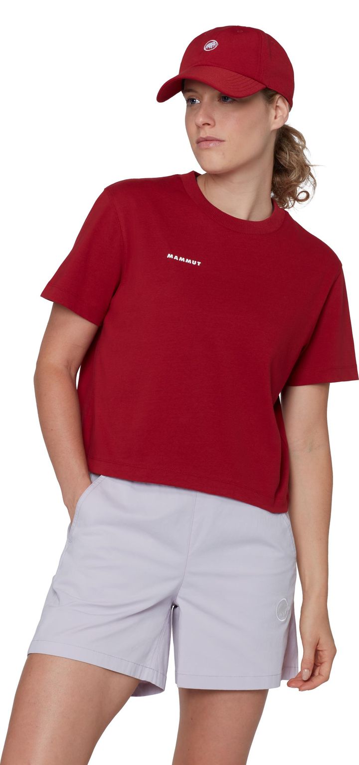 Mammut Women's Mammut Base Cropped T-Shirt Mini Logo Dark Mammut Red Mammut
