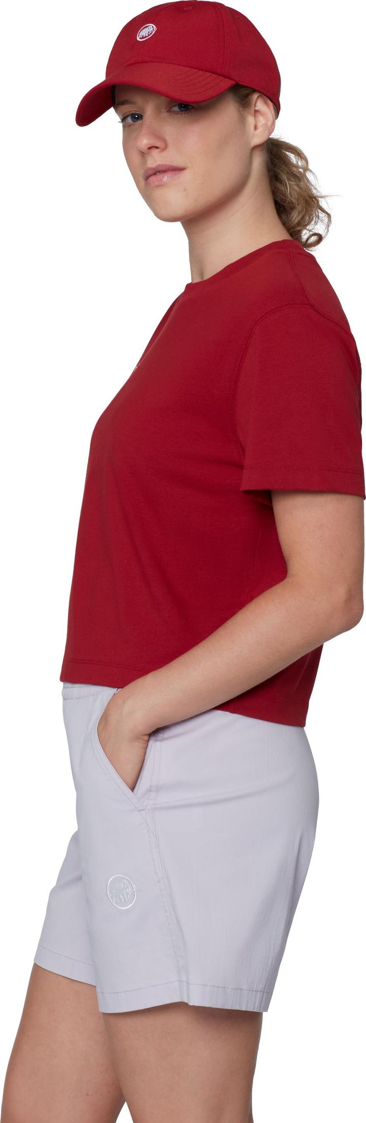 Mammut Women's Mammut Base Cropped T-Shirt Mini Logo Dark Mammut Red Mammut