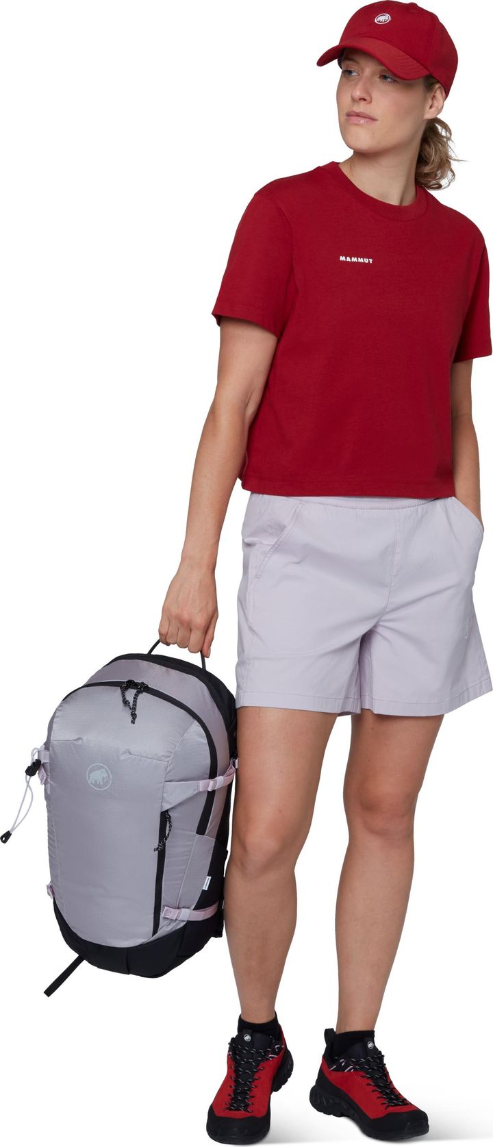 Mammut Women's Mammut Base Cropped T-Shirt Mini Logo Dark Mammut Red Mammut
