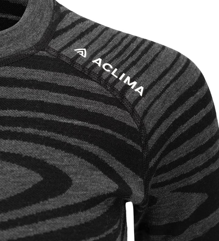 Aclima Women's WarmWool Crewneck Black Motion Aclima
