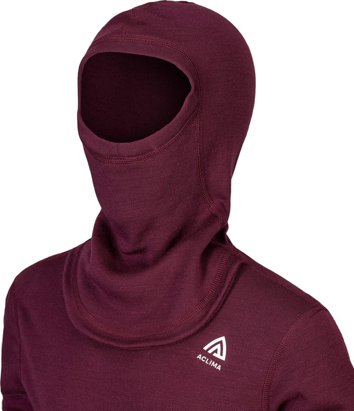 Aclima Warmwool Hood Sweater Children Fig/beige Melange Aclima