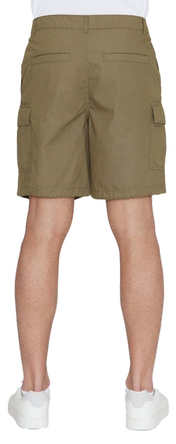 Knowledge Cotton Apparel Men's Fig Loose Cargo Poplin Shorts Burned Olive Knowledge Cotton Apparel