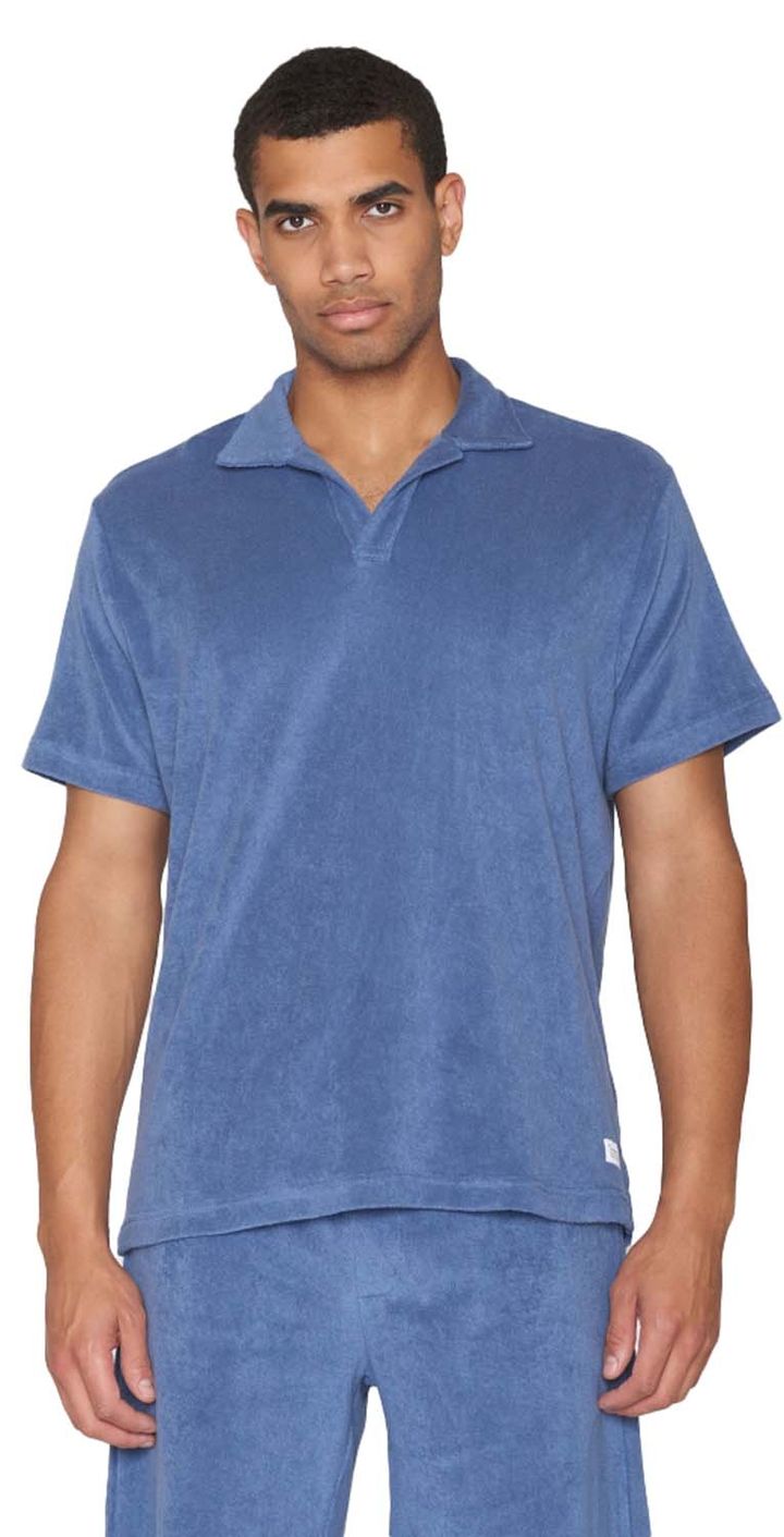 Knowledge Cotton Apparel Men's Loose Terry Polo Moonlight Blue Knowledge Cotton Apparel Knowledge Cotton Apparel Men's Loose Terry Polo Moonlight Blue Knowledge Cotton Apparel