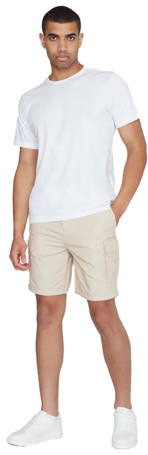 Knowledge Cotton Apparel Fig Loose Cargo Poplin Shorts Light Feather Gray Knowledge Cotton Apparel