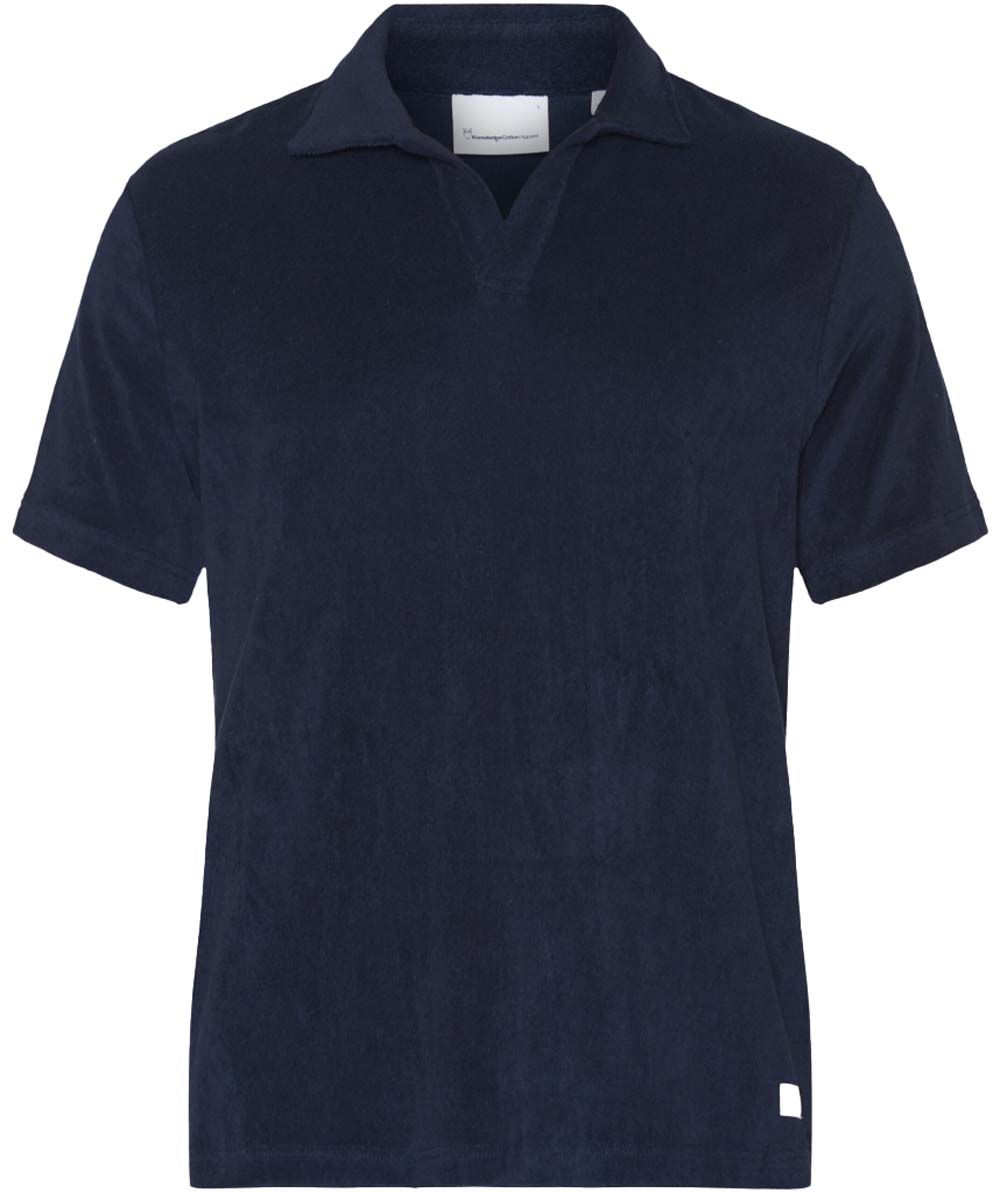 Knowledge Cotton Apparel Men's Loose Terry Polo Night Sky