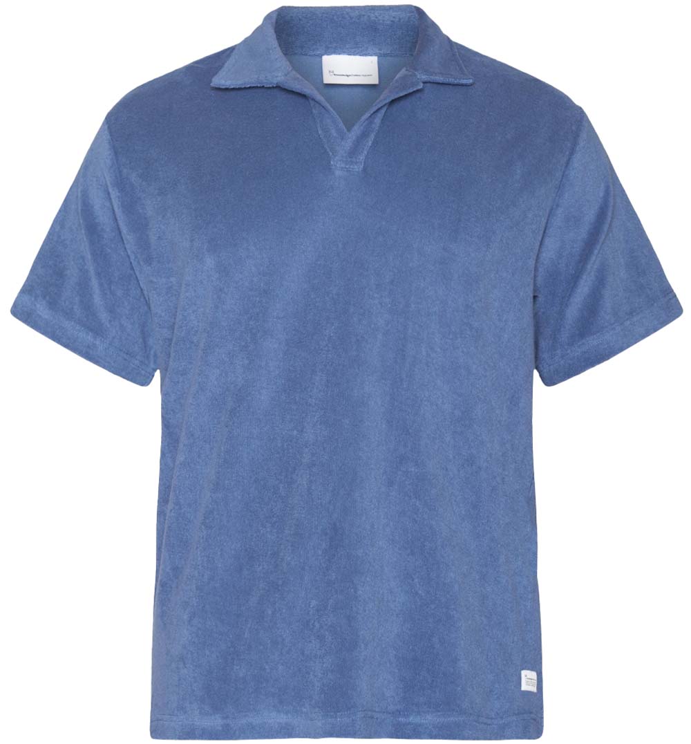 Knowledge Cotton Apparel Men's Loose Terry Polo Moonlight Blue T-shirts S