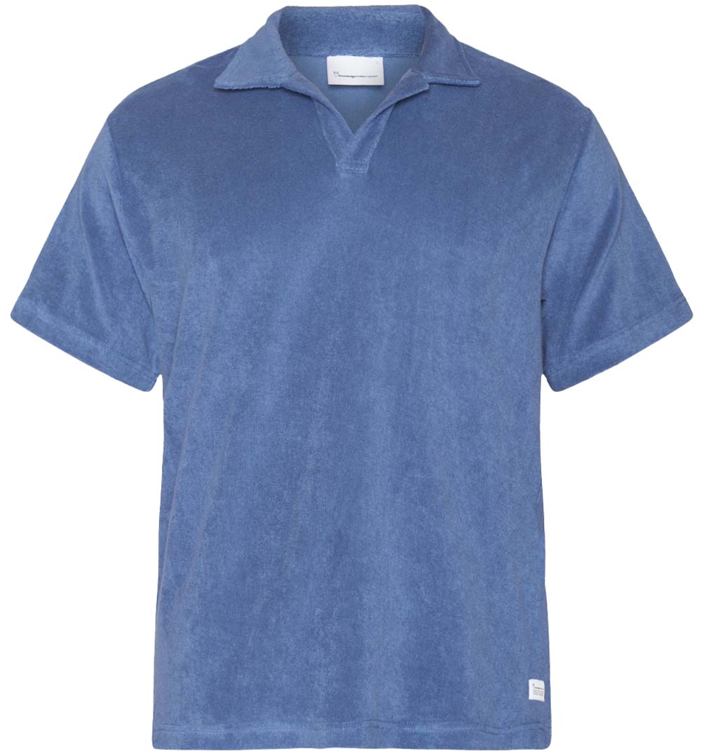 Knowledge Cotton Apparel Loose Terry Polo Moonlight Blue