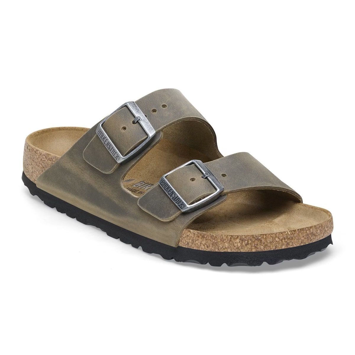 Birkenstock Unisex Arizona Oiled Leather Narrow Faded Khaki