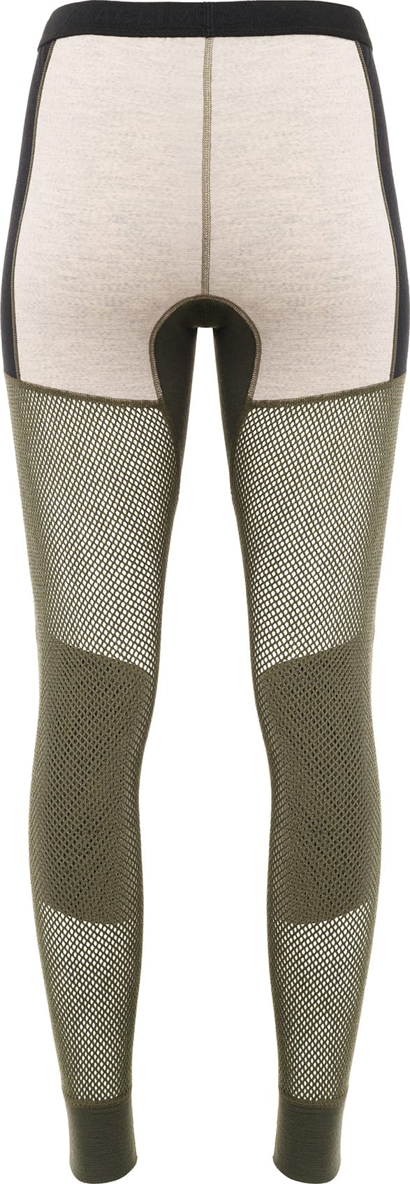 Aclima Women's WoolNet Hybrid Longs Tarmac/Beige Melange/Jet Black Aclima