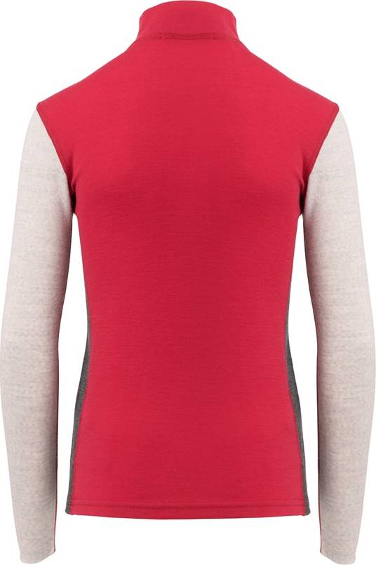 Aclima WarmWool Mock Neck Junior Jester Red/Beige Melange/Marengo Aclima