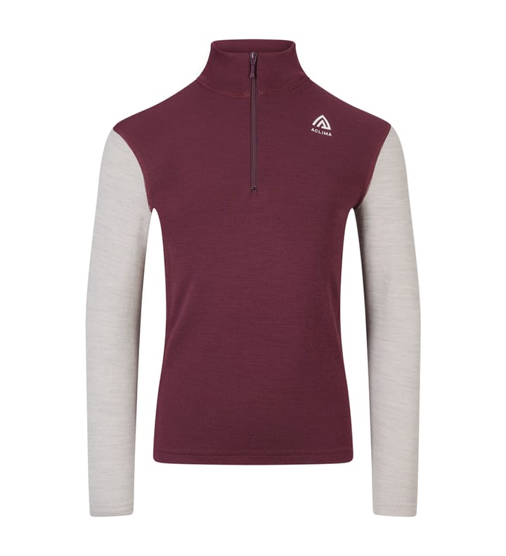 Aclima Aclima WarmWool mockneck Jr Fig/beige Melange Aclima
