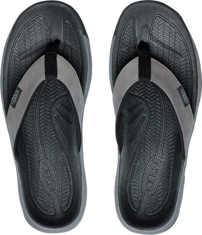 Keen Men's Kona Leather Flip-Flop Steel Grey-Black Keen