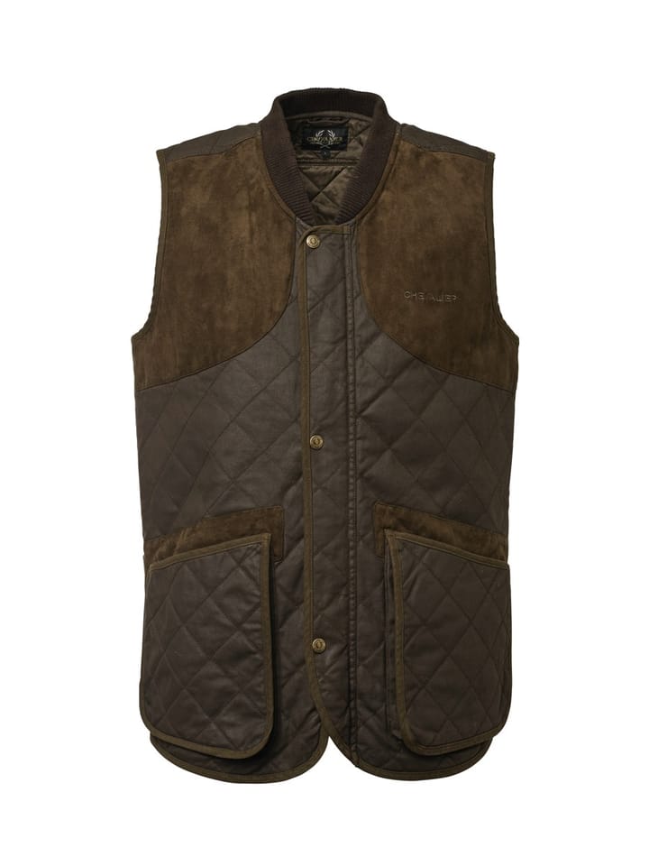 Men's Vintage Shooting Vest Leather Brown Chevalier