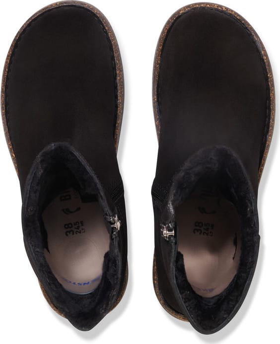 Birkenstock Women's Uppsala Zip Shearling Leve R Black Birkenstock