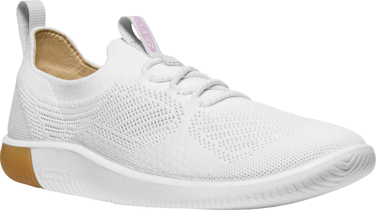 Keen Women's KNX Knit Sneaker Star White/Moonlite Mauve
