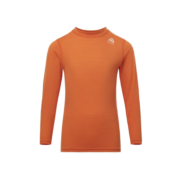 Aclima Kids' LightWool Crew Neck  Orange Tiger Aclima