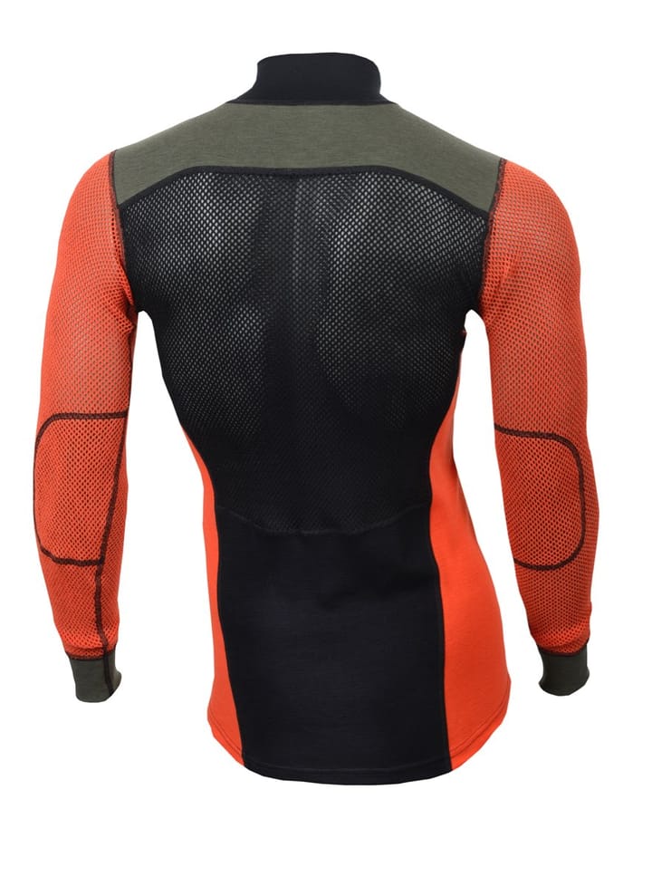 Aclima WoolNet Hiking Mock Neck Shirt Men's Jet Black/Poinciana/Olive Night Aclima