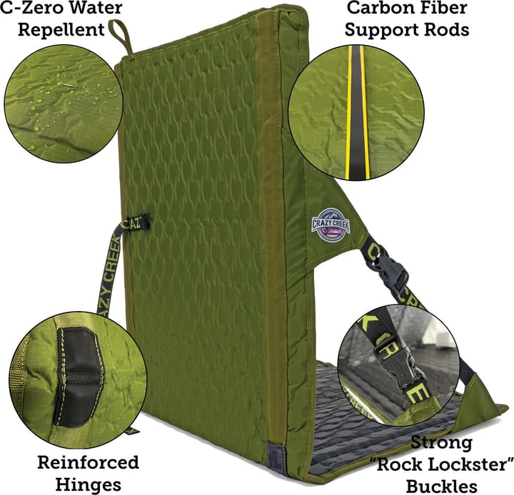 Crazy Creek Hex 2.0 Longback Chair Olive / Slate Grey Crazy Creek Crazy Creek Hex 2.0 Longback Chair Olive / Slate Grey Crazy Creek