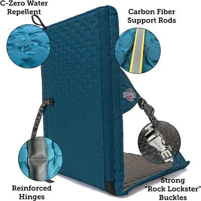 Crazy Creek Hex 2.0 Longback Chair Aleutian Blue / Slate Grey Crazy Creek