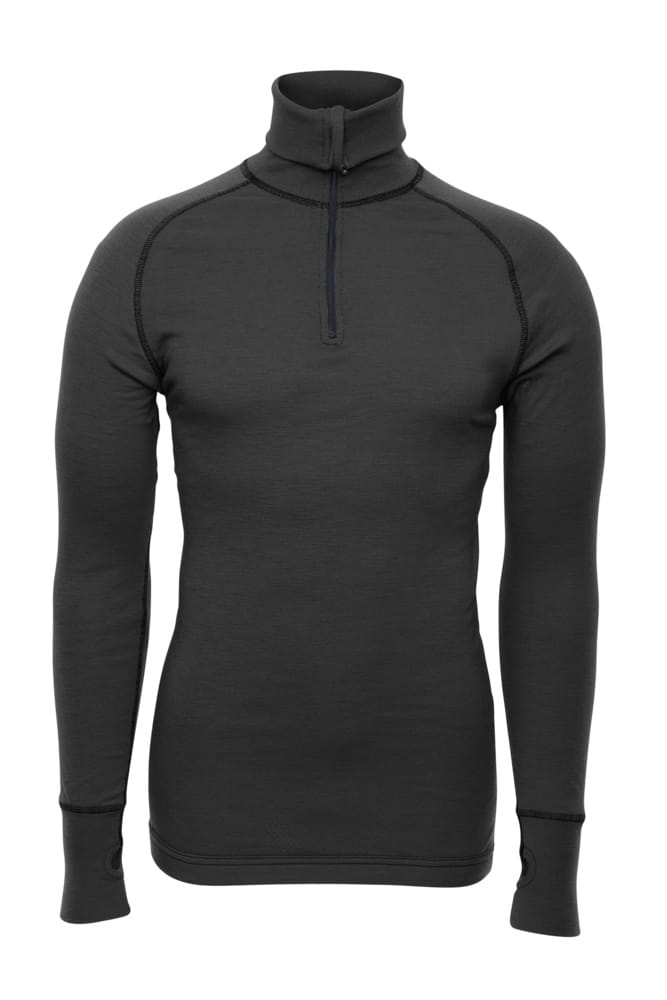 Brynje Zip Polo With Thumbfingergrip Black