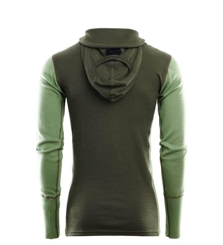 Aclima Warmwool Hood Sweater W/Zip M Olive Night / Dill / Marengo Aclima