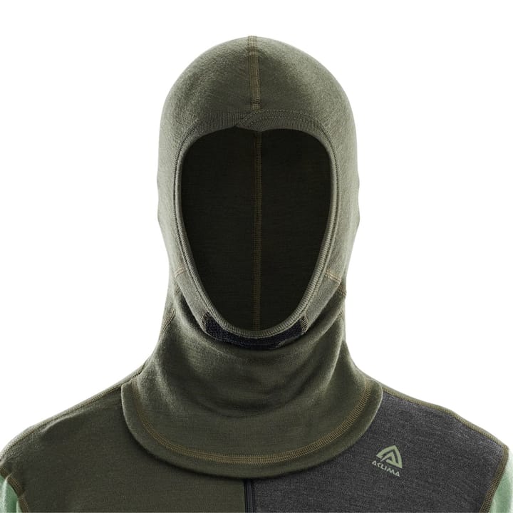 Aclima Warmwool Hood Sweater W/Zip M Olive Night / Dill / Marengo Aclima