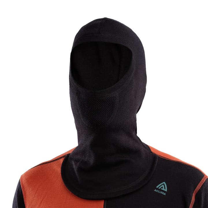 Aclima Warmwool Hoodsweater W/Zip M's Jet Black / Red Clay / North Atlantic Aclima