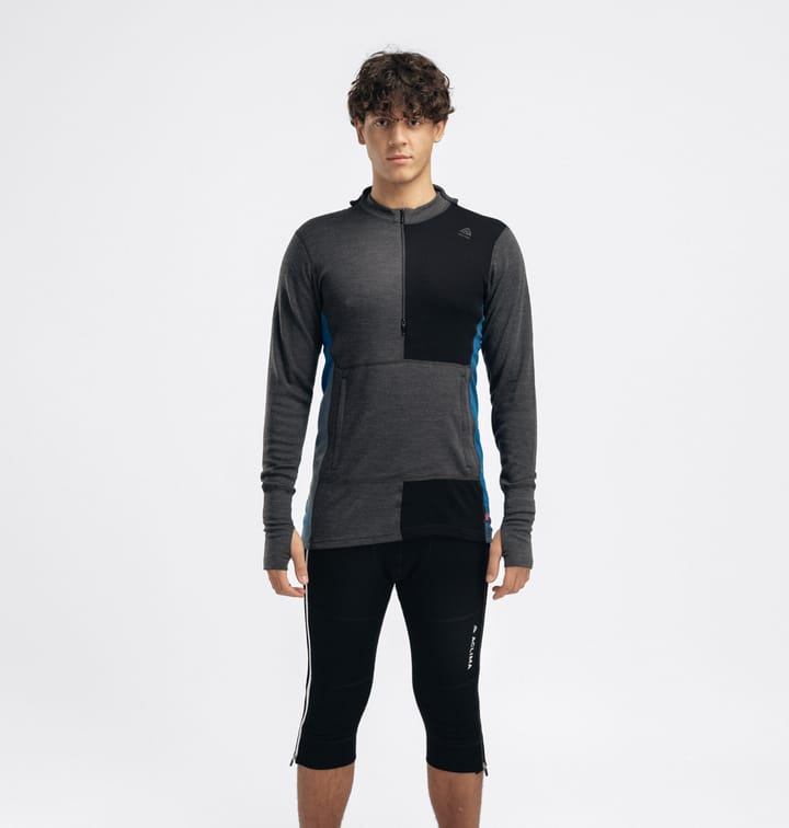 Aclima Men's WarmWool Hoodsweater with Zip Marengo/Jet Black/Corsair Aclima