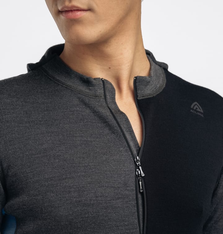 Aclima Men's WarmWool Hoodsweater with Zip Marengo/Jet Black/Corsair Aclima Aclima Men's WarmWool Hoodsweater with Zip Marengo/Jet Black/Corsair Aclima