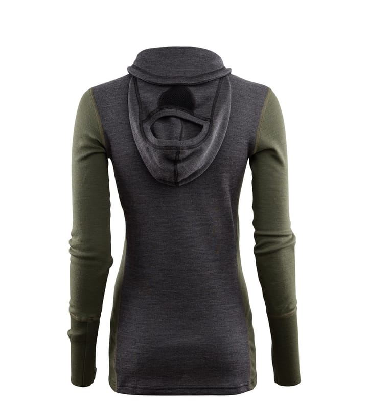 Aclima WarmWool Hoodsweater with Zip Woman Marengo/Olive Night/Dill Aclima Aclima WarmWool Hoodsweater with Zip Woman Marengo/Olive Night/Dill Aclima