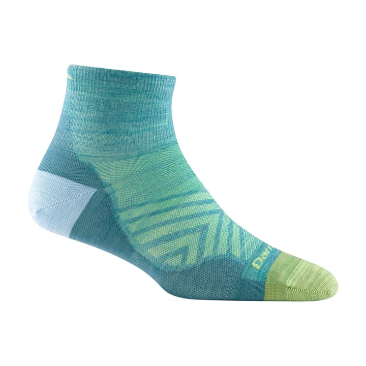 Darn Tough Women's Run Quarter No Cushion Ultra-Lightweight Sock Aqua Darn Tough