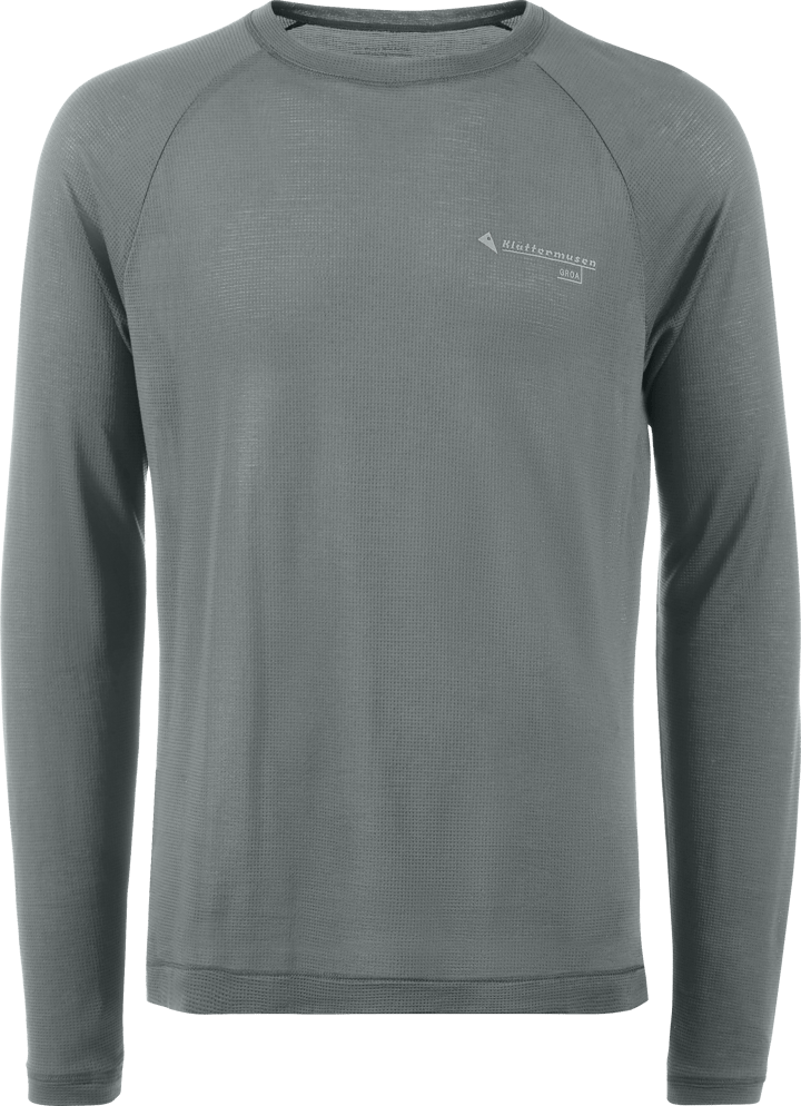 Klättermusen Men's Groa Longsleeve Tee Teal Grey Klättermusen