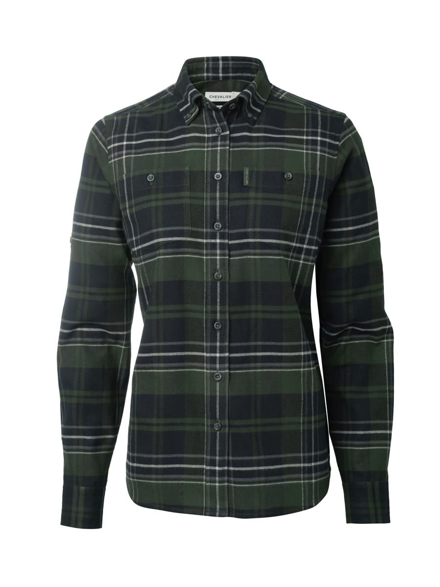 Chevalier Heron Flannel Shirt Women October Green Checked