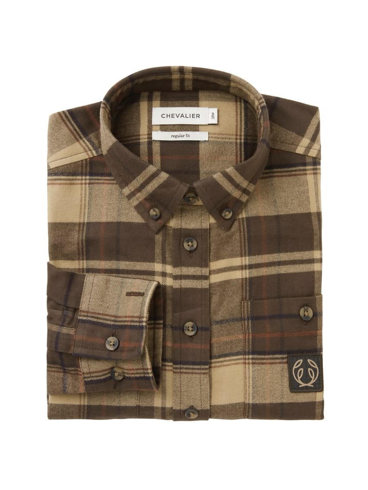 Heron Flannel Shirt Women Soil Brown Checked Chevalier