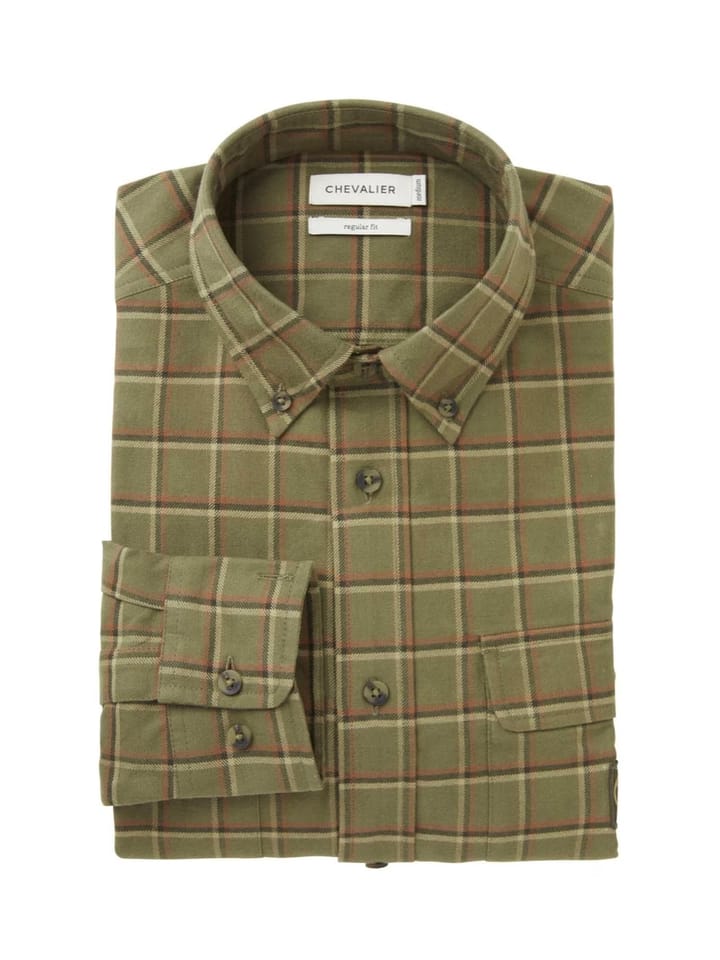 Chevalier Men's Heron Flannel Shirt Field Green Checked Chevalier