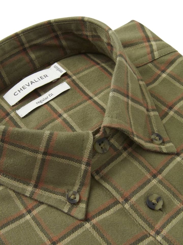 Chevalier Men's Heron Flannel Shirt Field Green Checked Chevalier