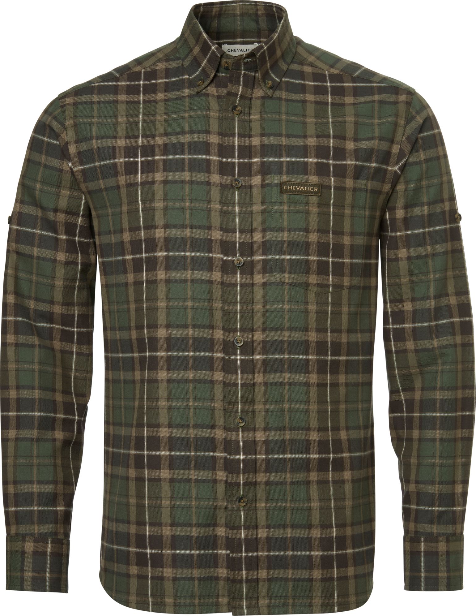 Chevalier Men's Teal Light Flannel Shirt Hemlock Green Checked