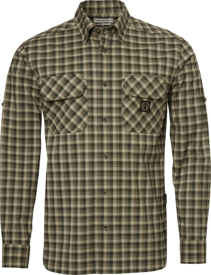 Chevalier Men's Creek Shooting Fit Coolmax Shirt Mink Brown Checked Chevalier