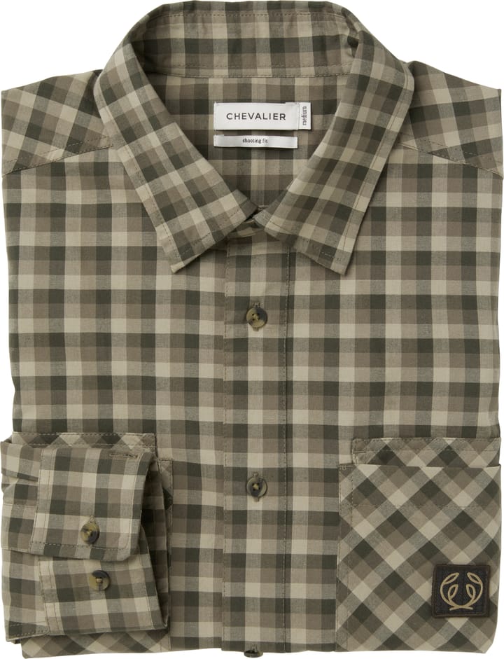Chevalier Men's Creek Shooting Fit Coolmax Shirt Mink Brown Checked Chevalier