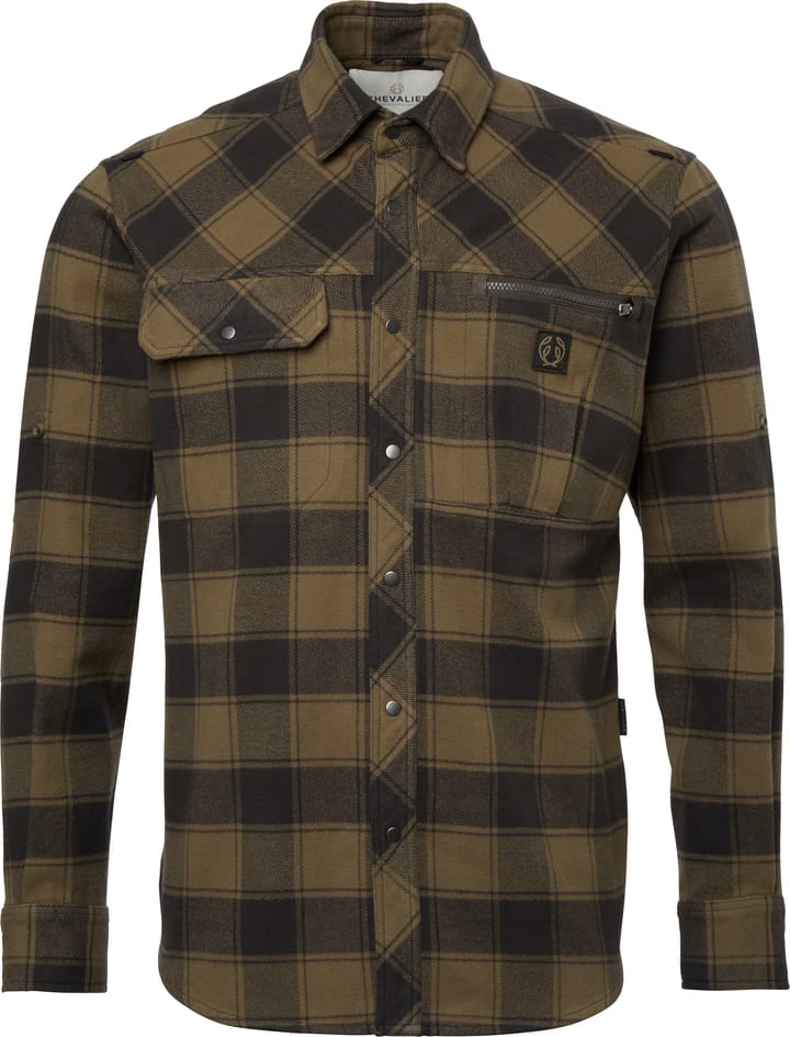 Chevalier Men's Raptor Heavy Flannel Shirt Kodiak Brown Checked Chevalier