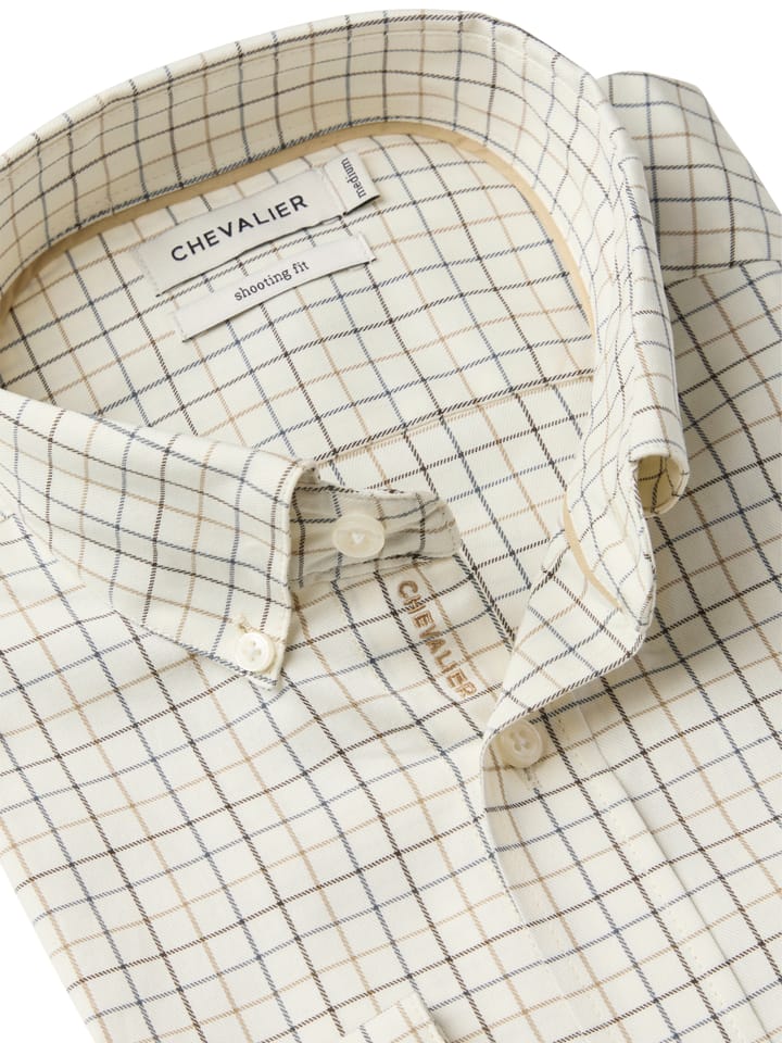 Chevalier Men's Baron Shooting Fit Stretch Shirt Stormy Blue Tattersall Chevalier