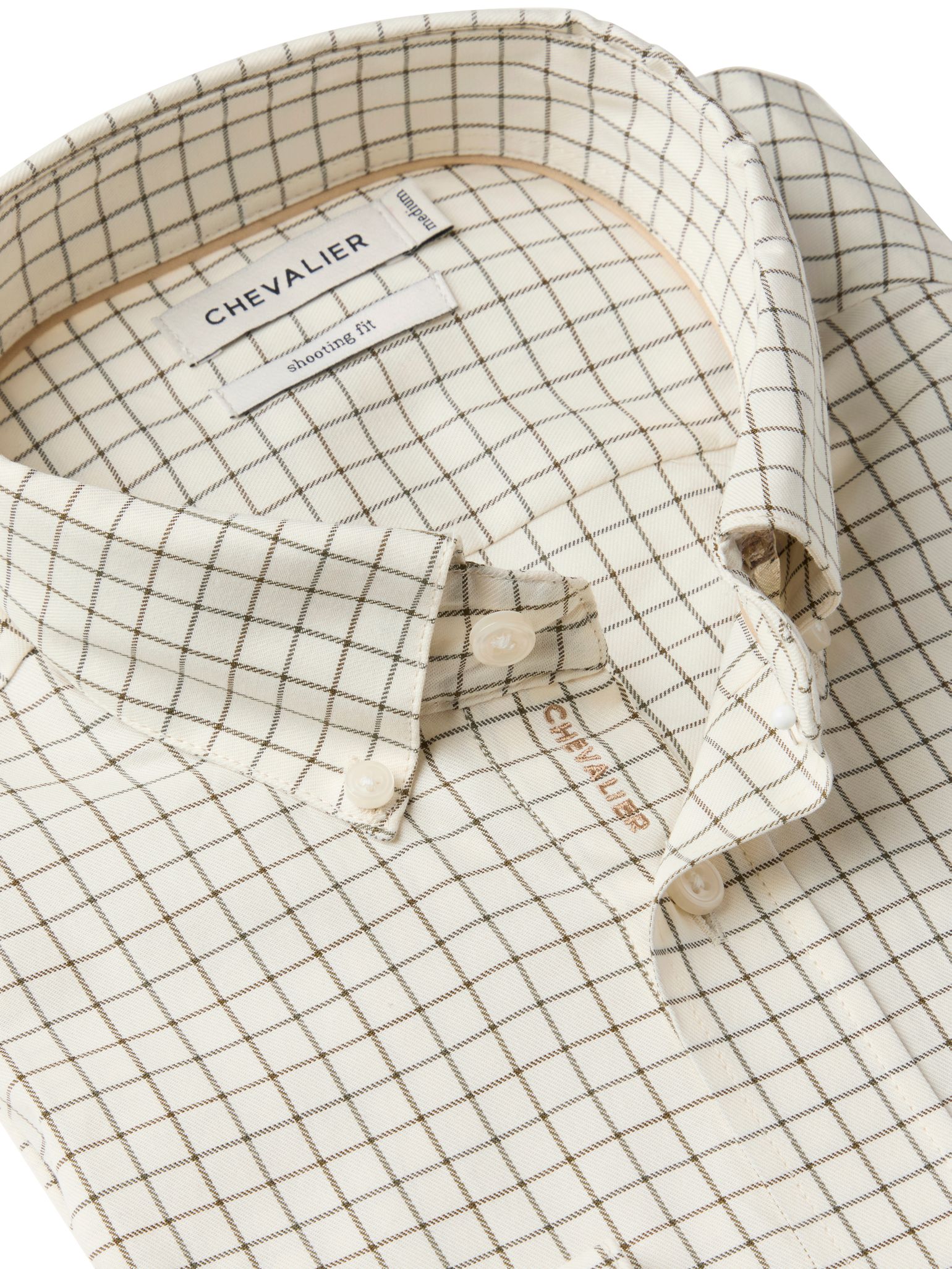 Chevalier Men's Baron Shooting Fit Stretch Shirt Highland Green Tattersall