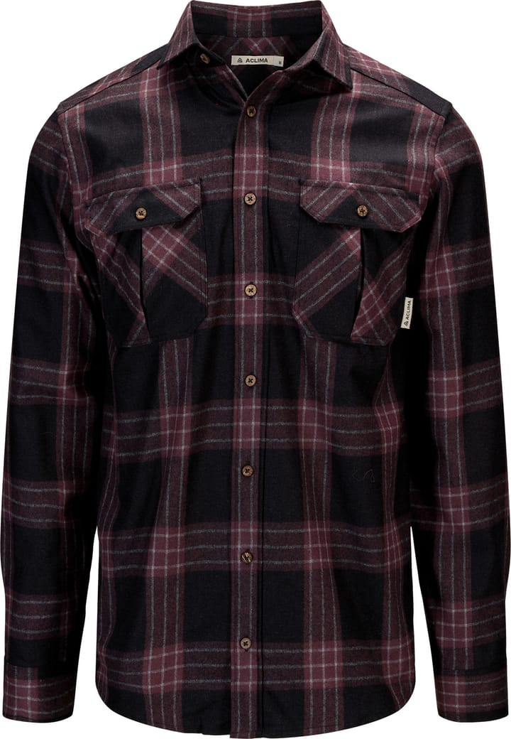 Aclima Men's ReBorn Woolshirt Check/Dark Grey/Fudge Aclima