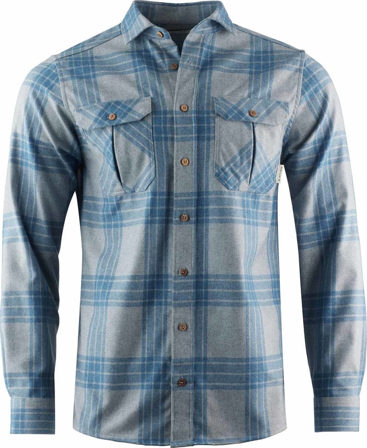 Aclima Men's ReBorn Woolshirt Check Light Grey/Jeans Aclima
